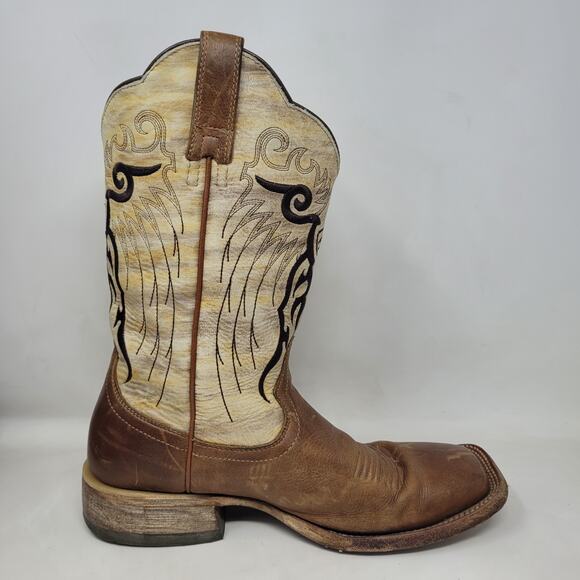 Ariat Boots Mens 9.5D Brown Leather Mesteno Western Cowboy Square Toe 10018306 - Picture 6 of 14